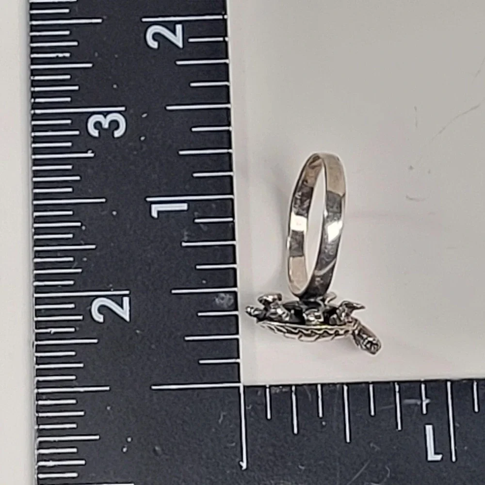 925 Sterling Silver Turtle Ring Size 6.5 Articulated Band Charm Jewelry - Picture 9 of 10
